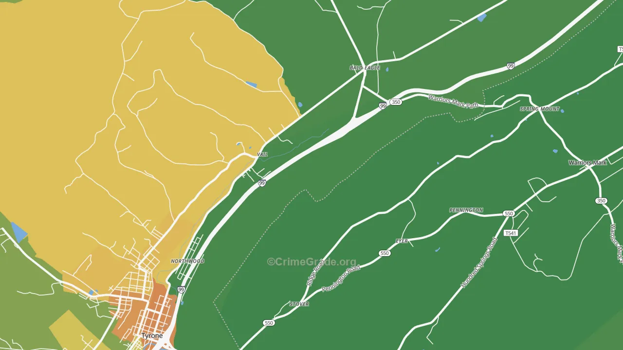 Vail, PA Map of Murder Rates