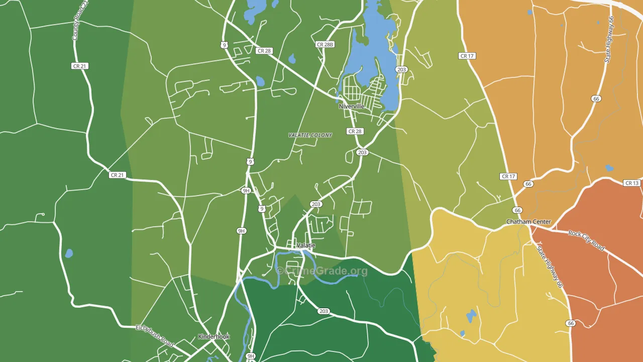 Valatie, NY Map of Murder Rates