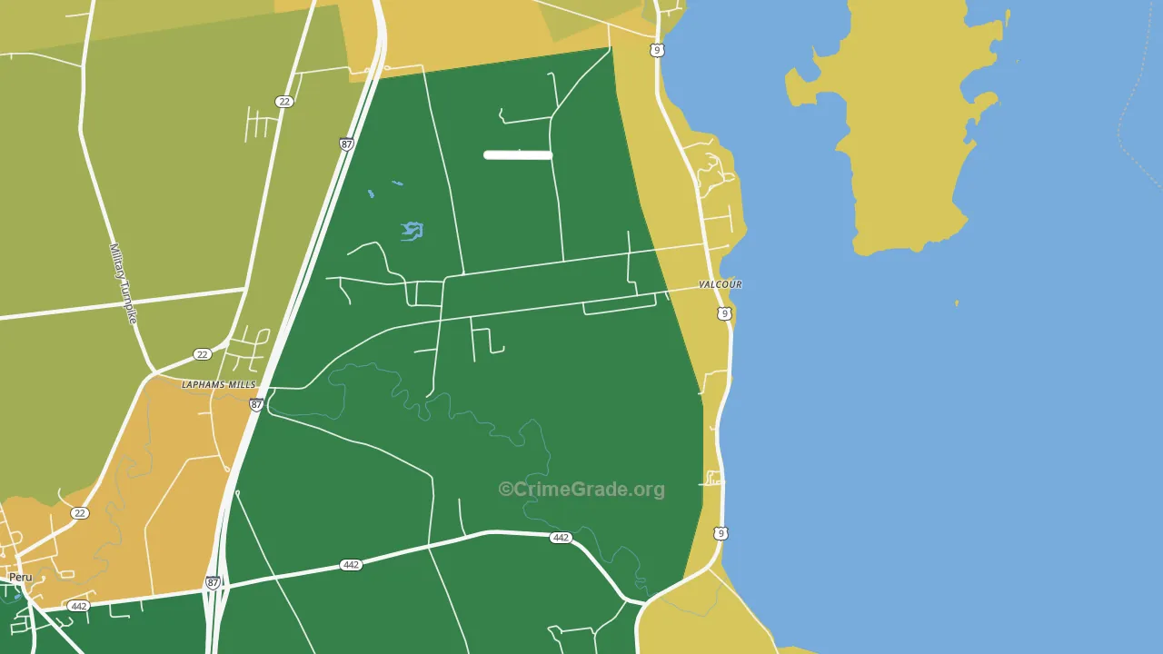 Valcour, NY Map of Murder Rates