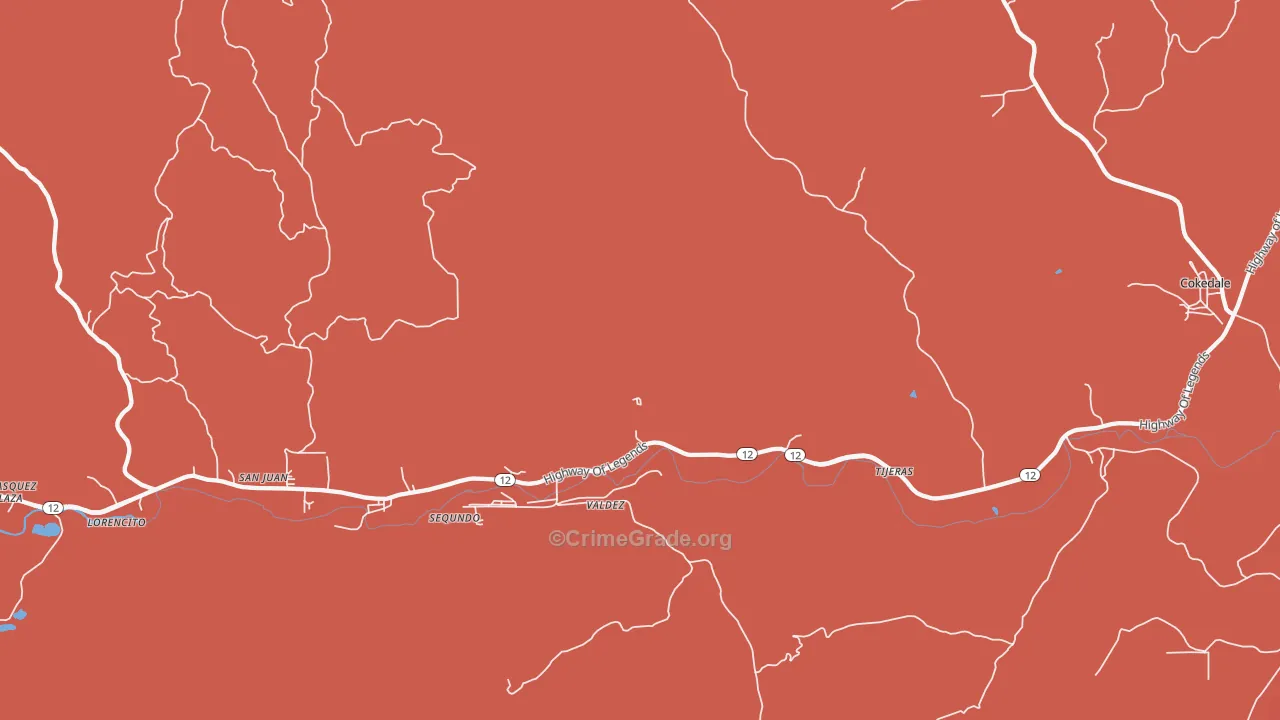 Valdez, CO Map of Murder Rates
