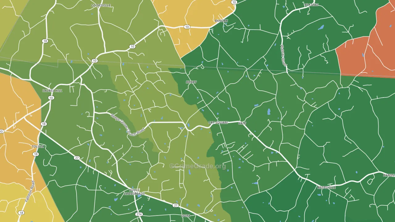 Vale, NC Map of Murder Rates