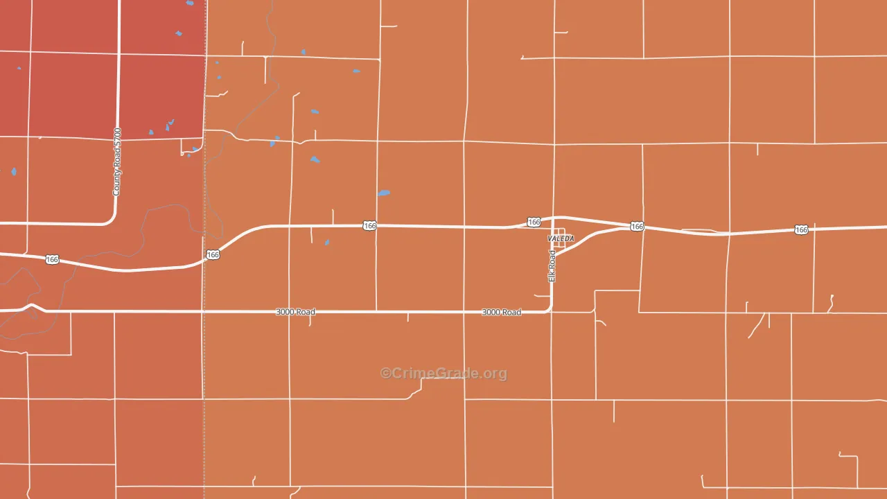 Valeda, KS Map of Murder Rates