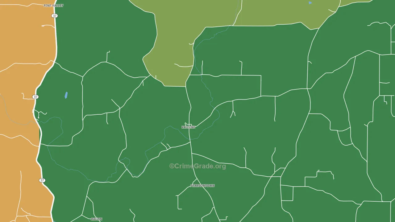 Valeene, IN Map of Murder Rates