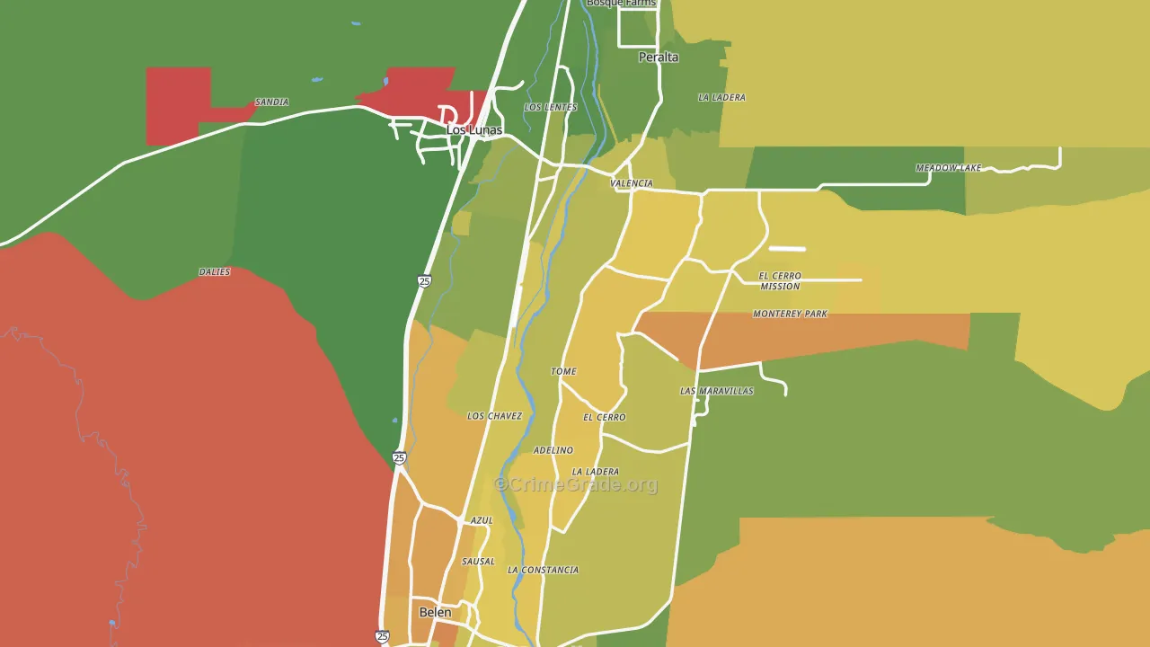 Valencia County, NM Map of Murder Rates