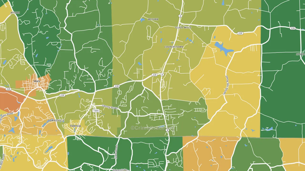 Valencia, PA Map of Murder Rates