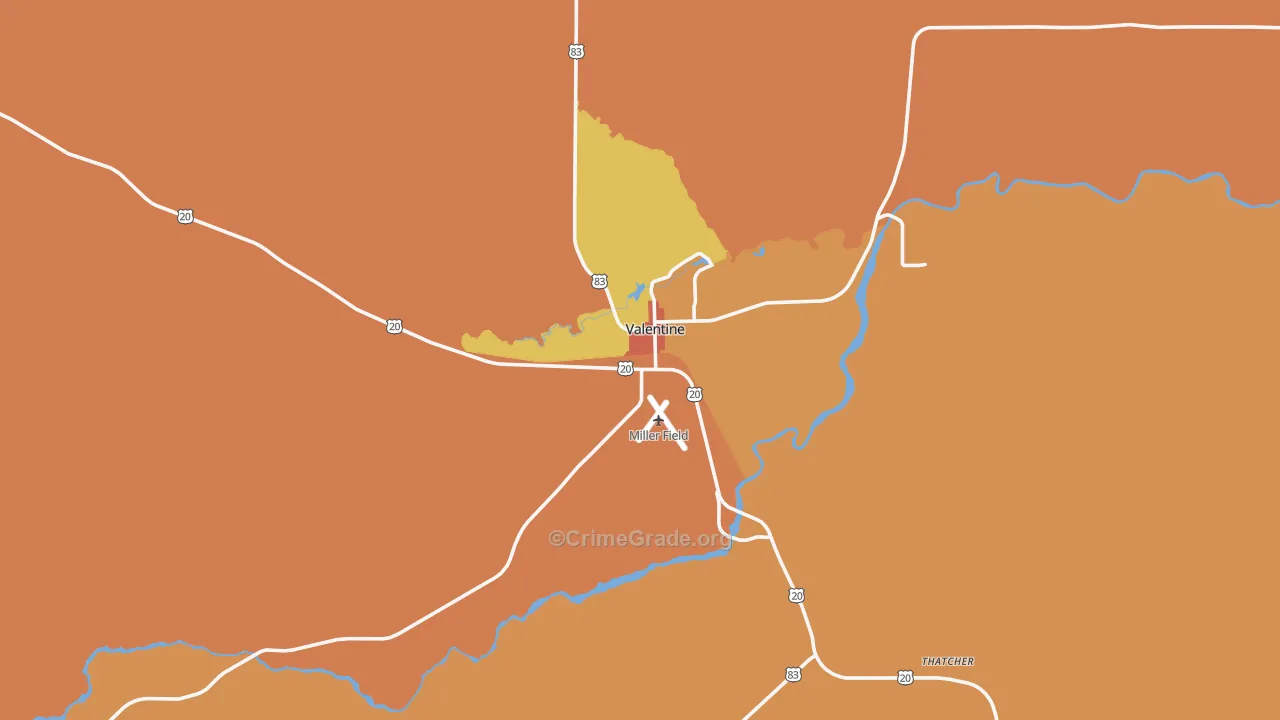 Valentine, NE Map of Murder Rates