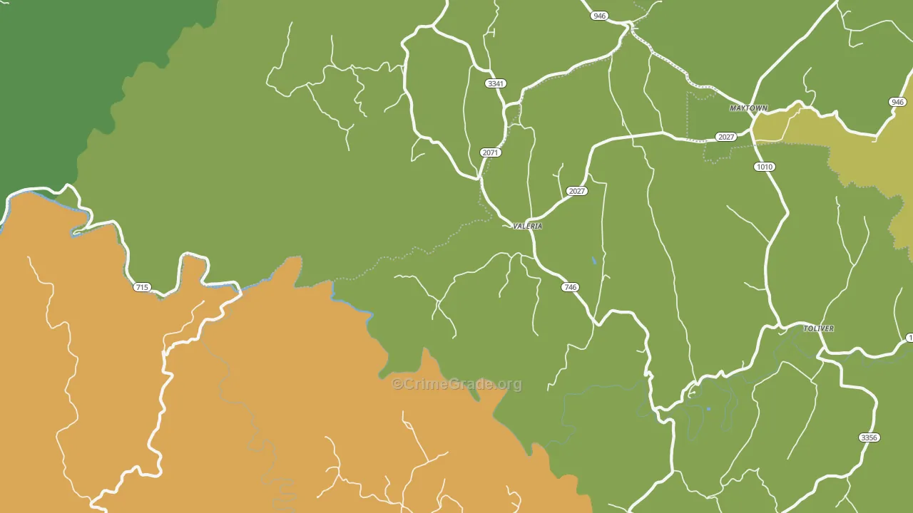 Valeria, KY Map of Murder Rates