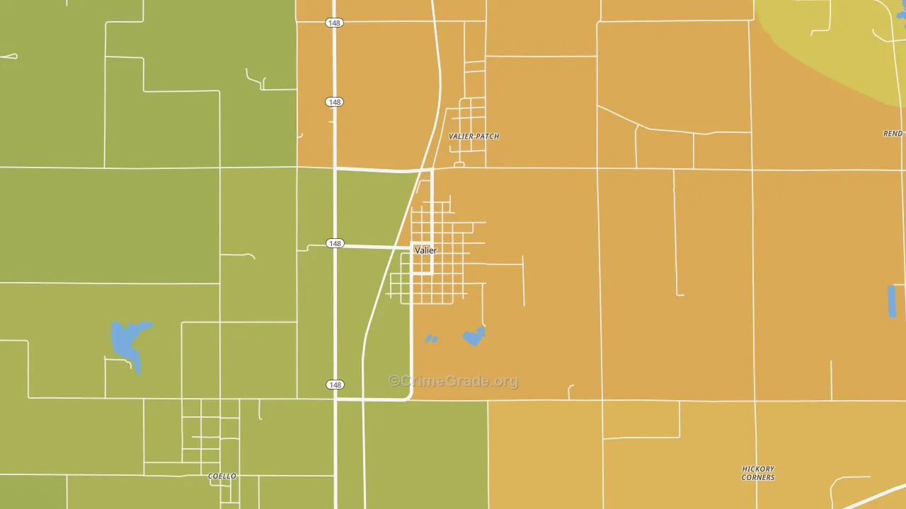 Valier, IL Map of Murder Rates