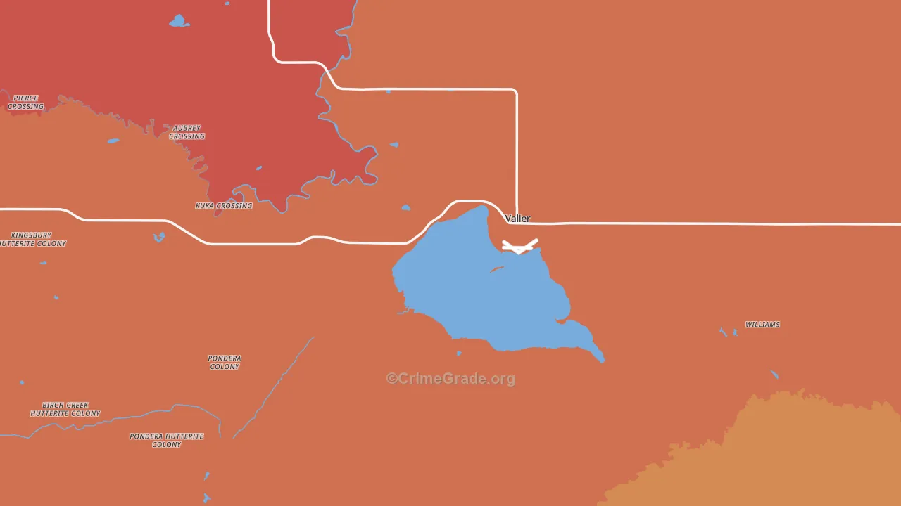 Valier, MT Map of Murder Rates