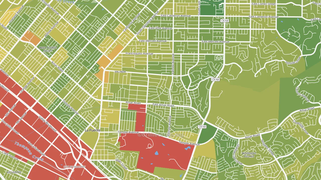 Valinda, CA Map of Murder Rates