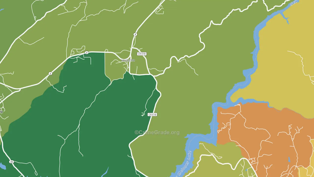 Vallecito, CA Map of Murder Rates