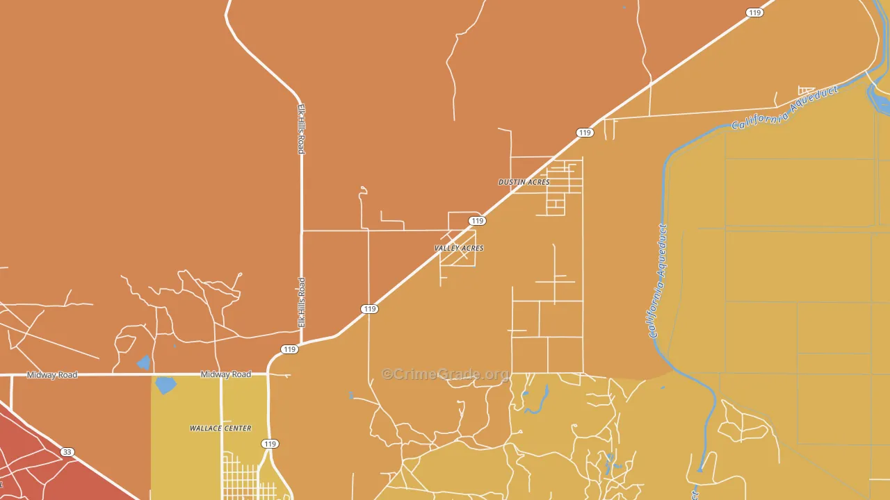 Valley Acres, CA Map of Murder Rates
