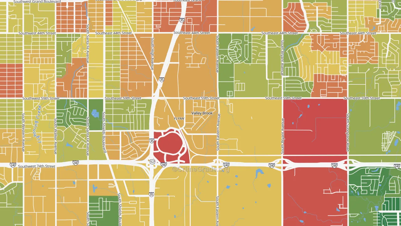 Valley Brook, OK Map of Murder Rates