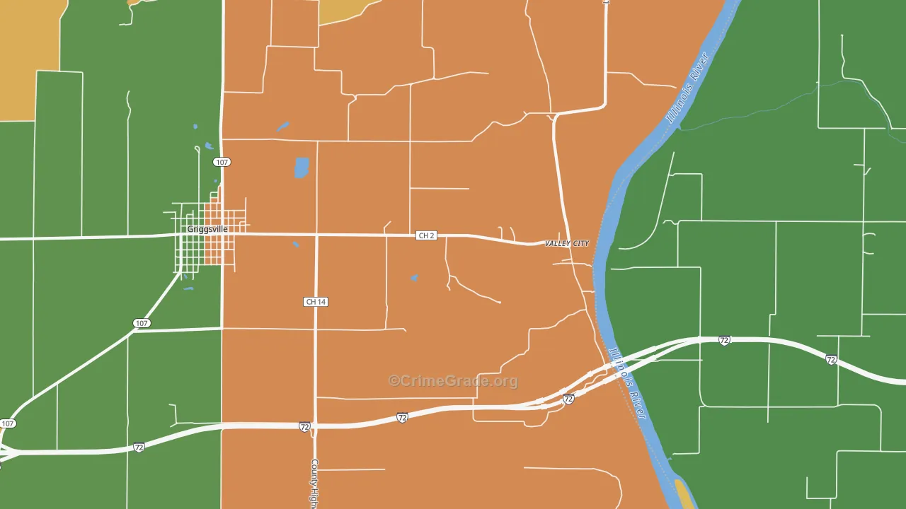 Valley City, IL Map of Murder Rates