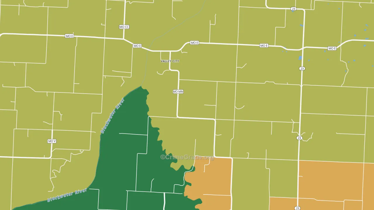 Valley City, MO Map of Murder Rates