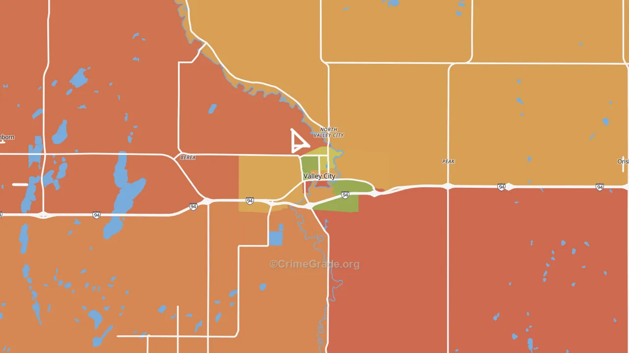 Valley City, ND Map of Murder Rates