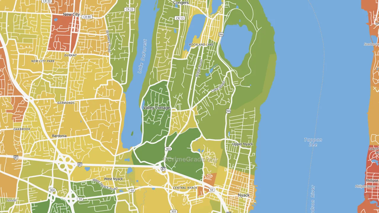 Valley Cottage, NY Map of Murder Rates