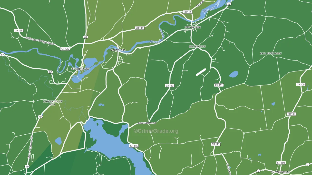 Valley Falls, NY Map of Murder Rates