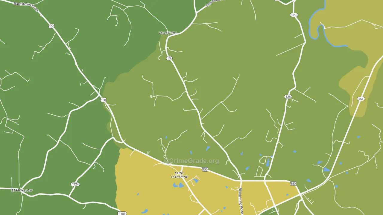 Valley Hill, KY Map of Murder Rates