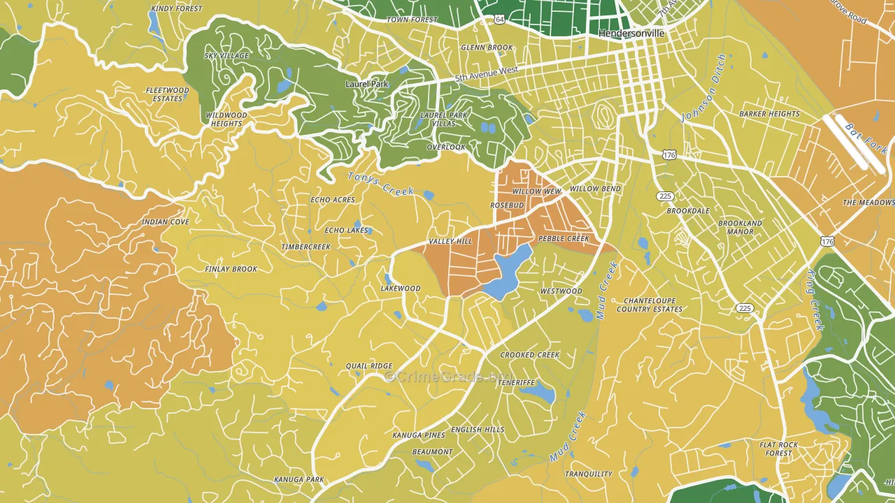Valley Hill, NC Map of Murder Rates