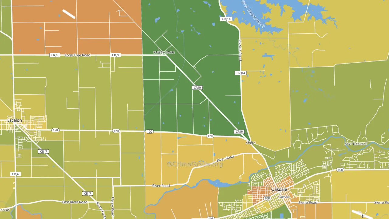 Valley Home, CA Map of Murder Rates