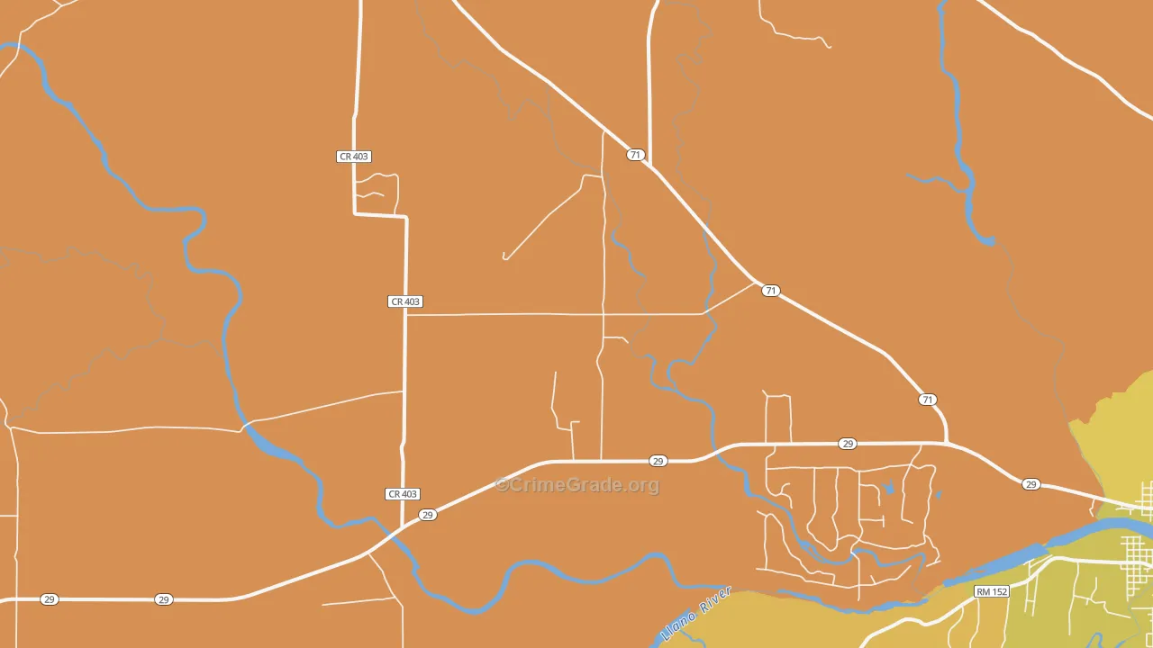 Valley Spring, TX Map of Murder Rates