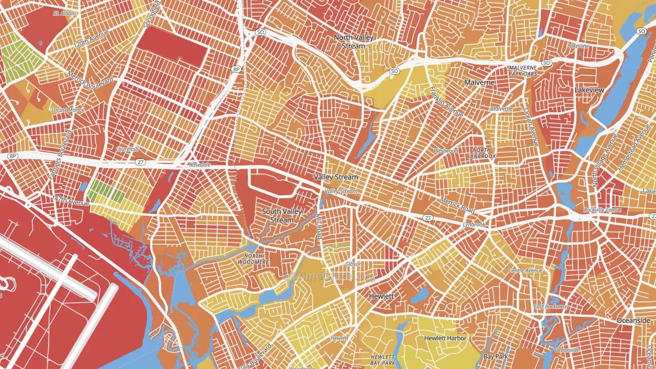 Valley Stream, NY Map of Murder Rates