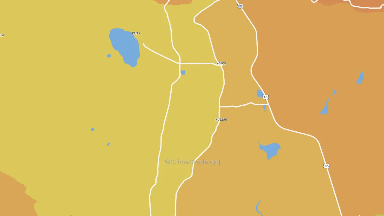 Valley, WA Map of Murder Rates