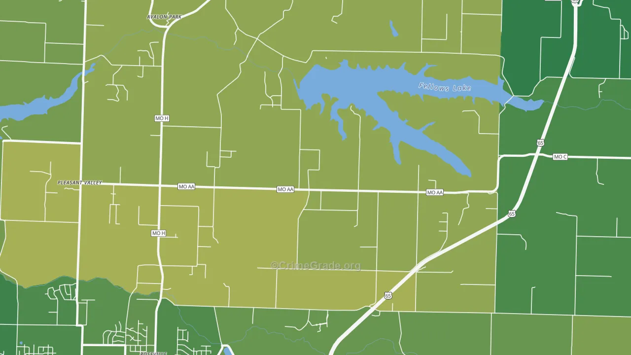 Valley Water Mills, MO Map of Murder Rates
