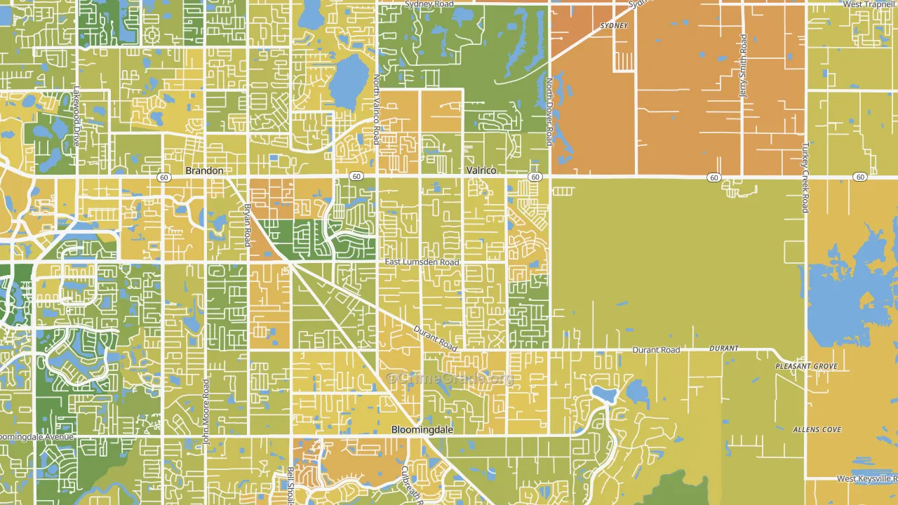 Valrico, FL Map of Murder Rates