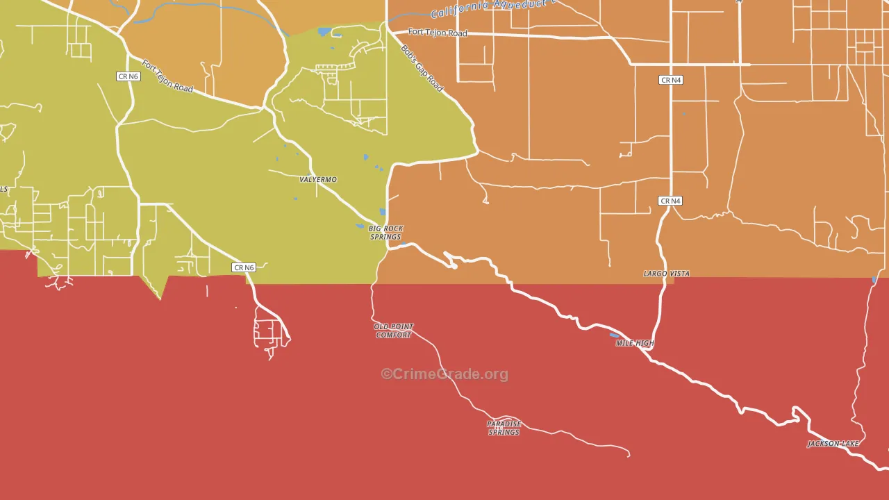 Valyermo, CA Map of Murder Rates