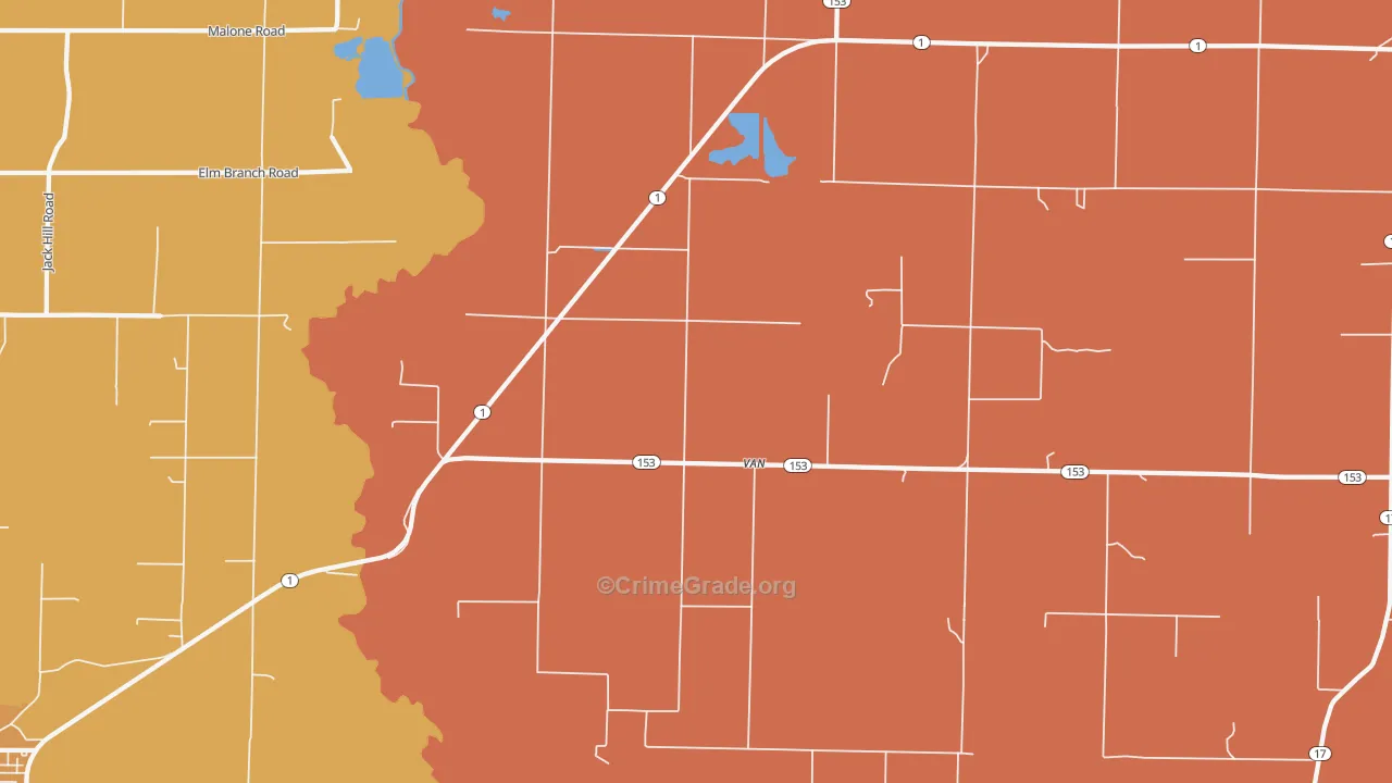 Van, AR Map of Murder Rates
