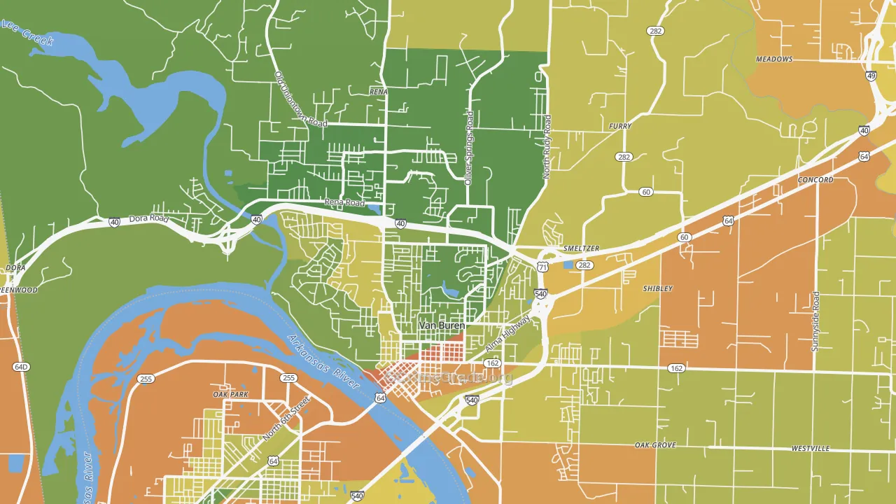 Van Buren, AR Map of Murder Rates