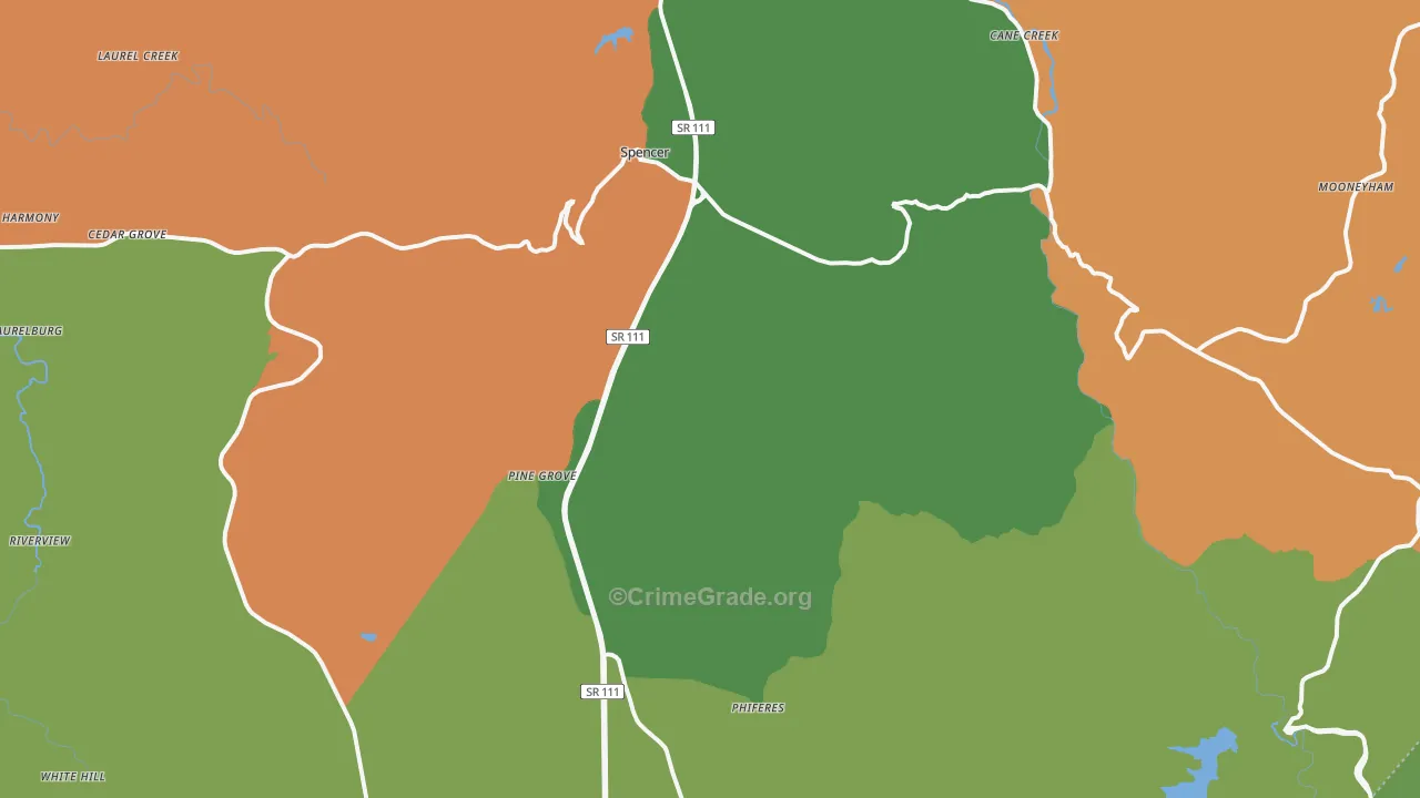 Van Buren County, TN Map of Murder Rates