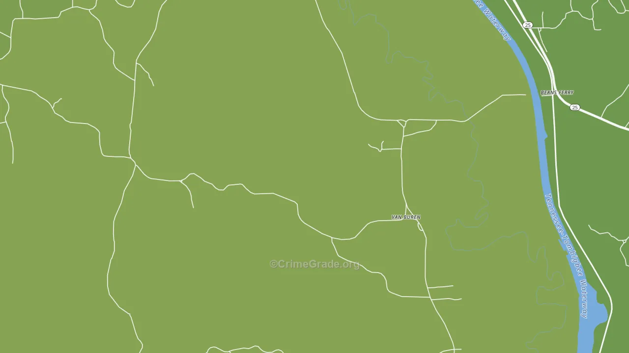 Van Buren, MS Map of Murder Rates