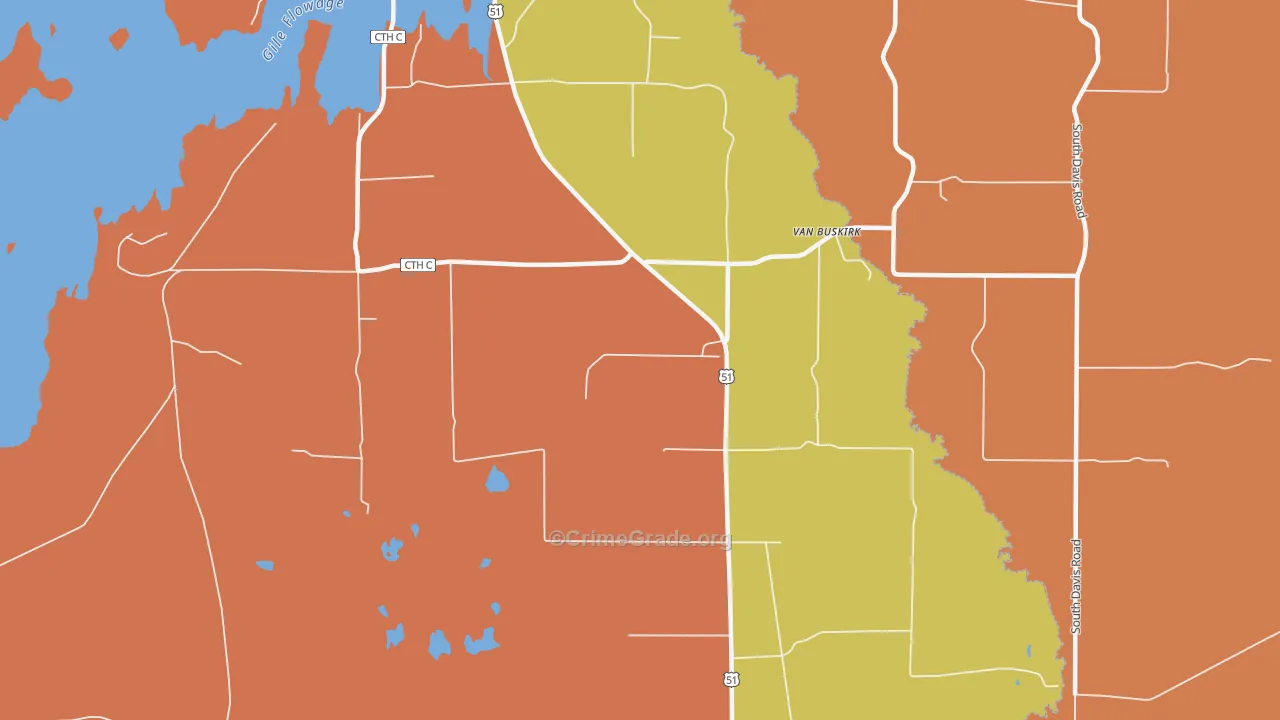 Van Buskirk, WI Map of Murder Rates