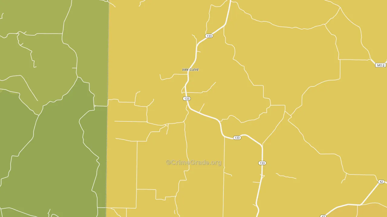 Van Cleve, MO Map of Murder Rates
