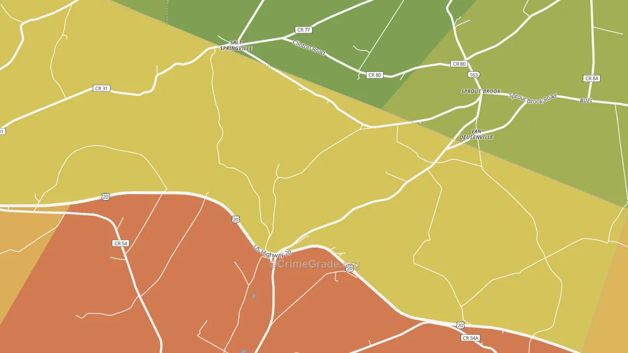 Van Deusenville, NY Map of Murder Rates