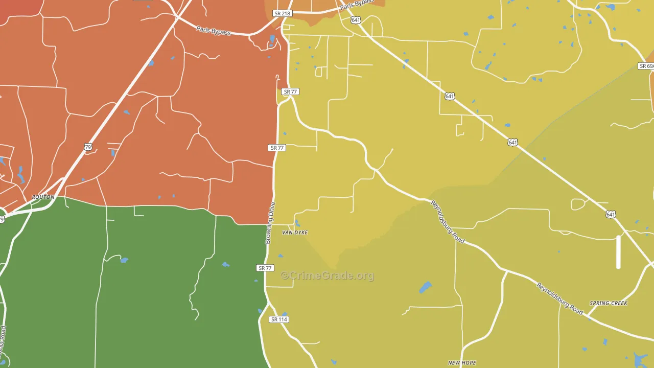 Van Dyke, TN Map of Murder Rates
