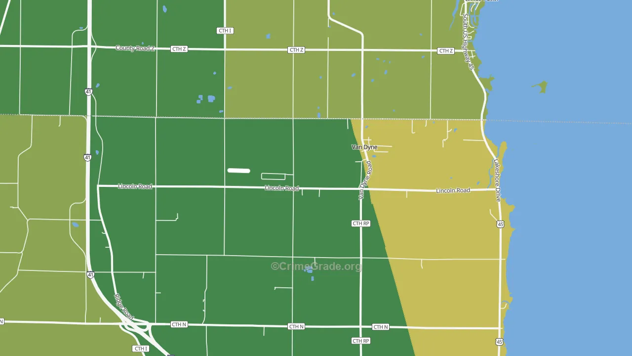 Van Dyne, WI Map of Murder Rates