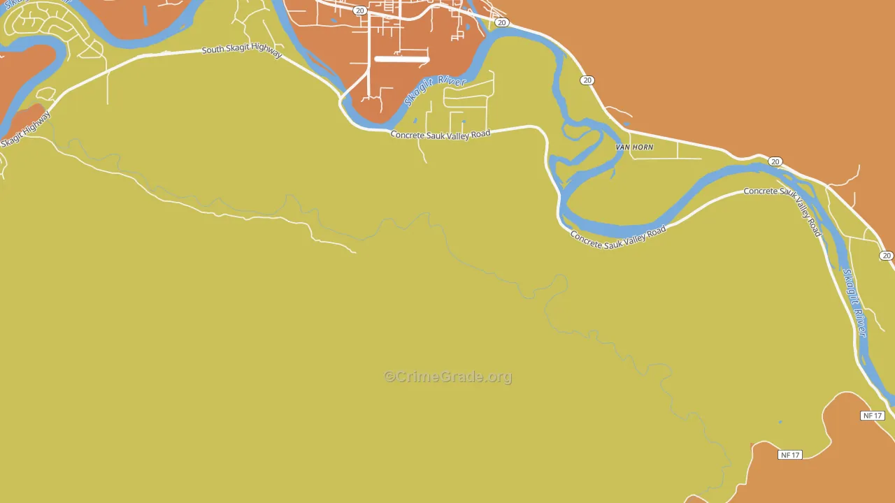 Van Horn, WA Map of Murder Rates