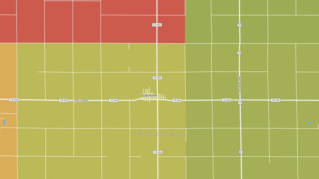 Van Horne, IA Map of Murder Rates