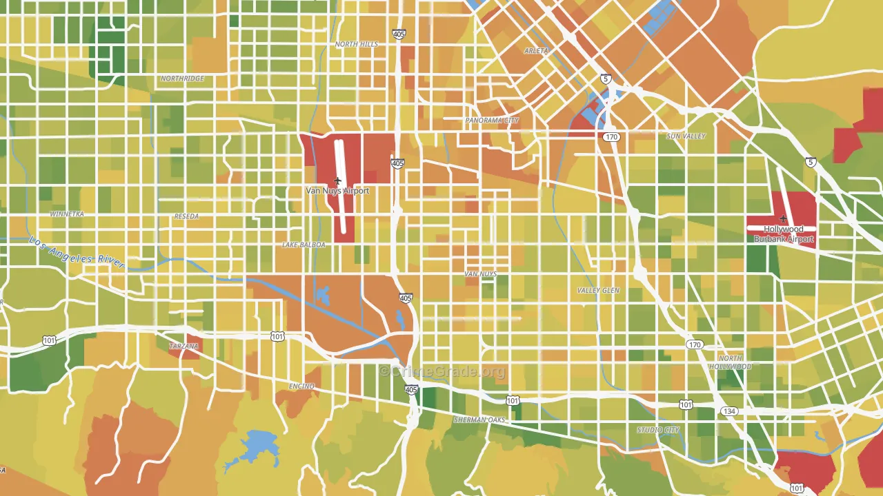 Van Nuys, CA Map of Murder Rates
