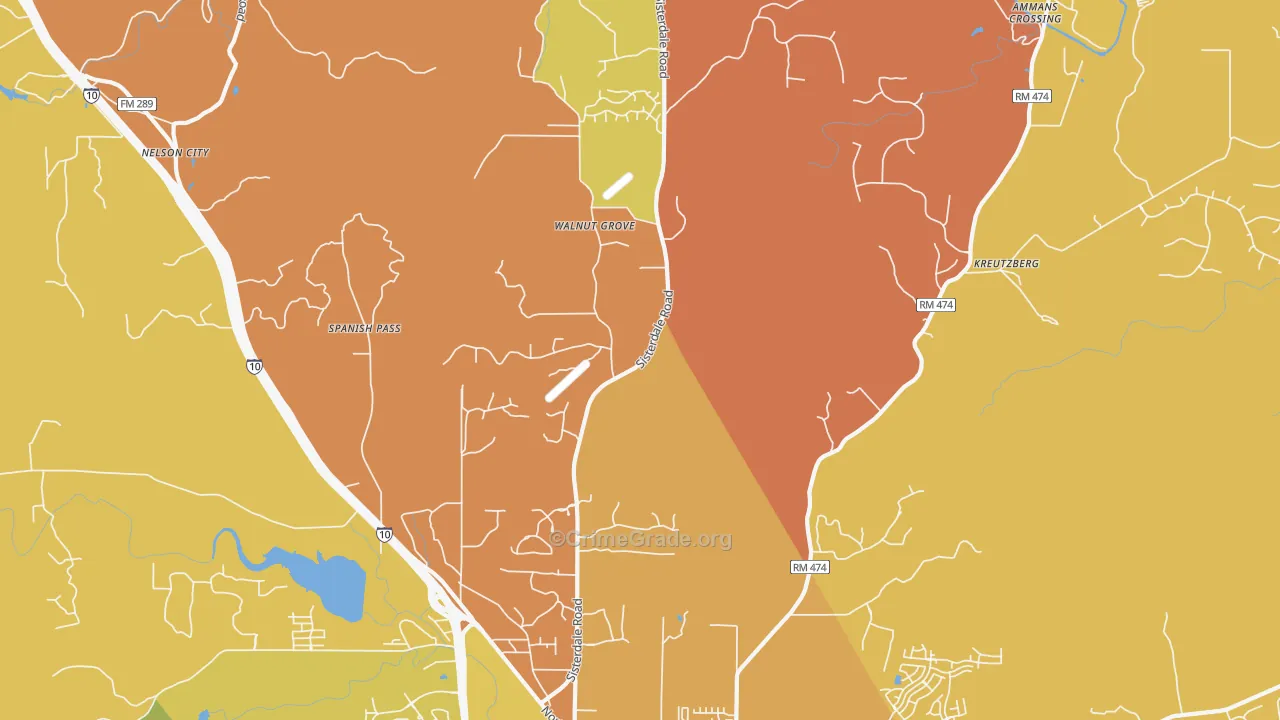 Van Raub, TX Map of Murder Rates