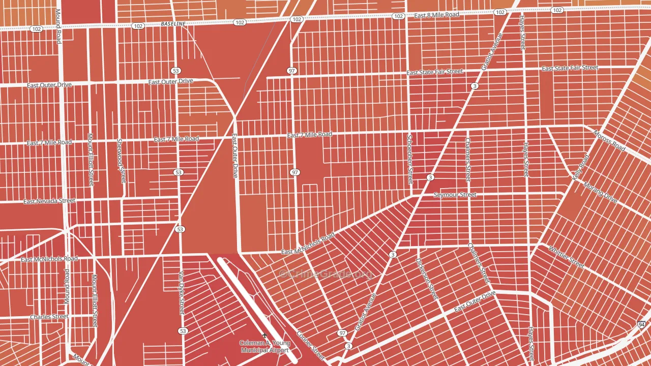 Van Steuban, Detroit, MI Map of Murder Rates