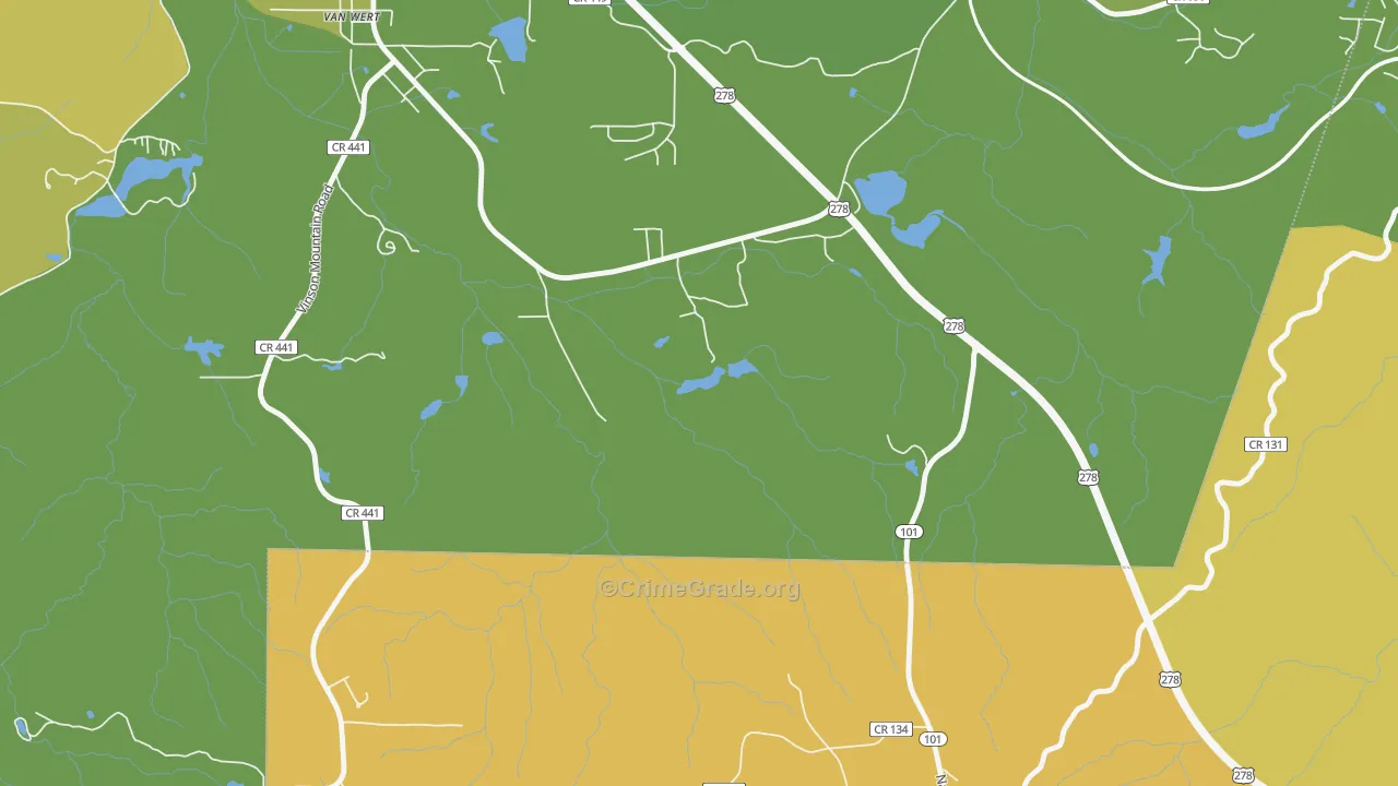 Van Wert, GA Map of Murder Rates