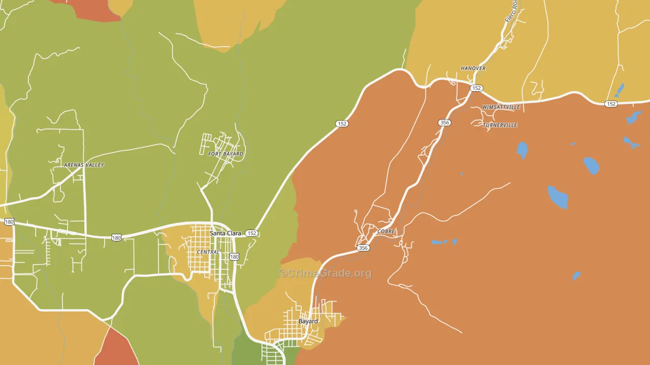 Vanadium, NM Map of Murder Rates