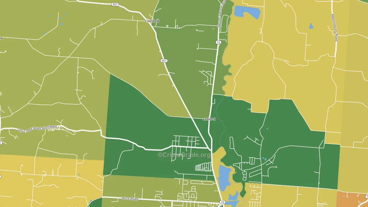 Vanatta, OH Map of Murder Rates