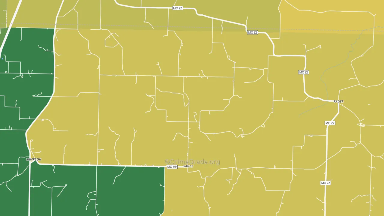 Vance, MO Map of Murder Rates