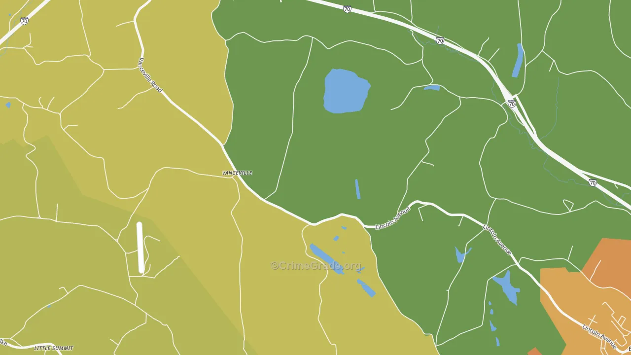 Vanceville, PA Map of Murder Rates
